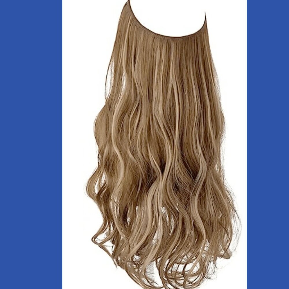thathair halo 22 inch wavy extensions - ash blonde